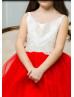 Red Pageant Flower Girl Dress Wedding Party Dress